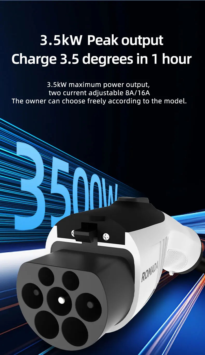 ROMADA Type 2 Portable EV Charger | 7kW 32A