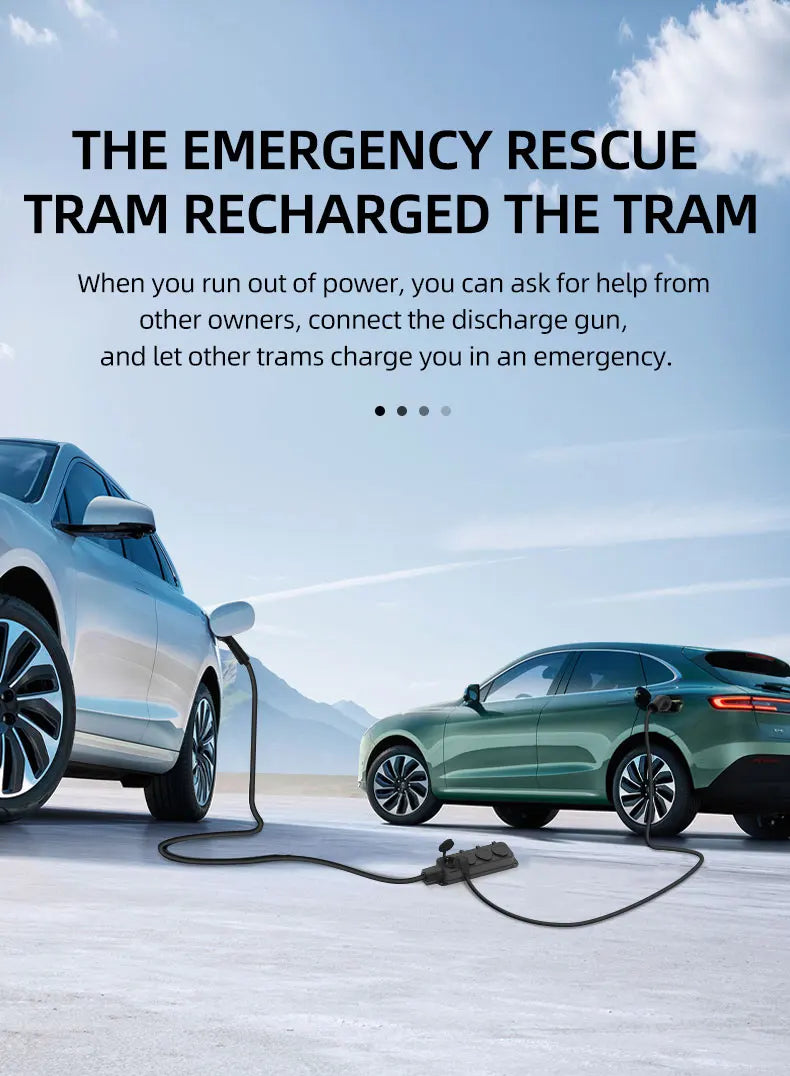 Portable 16A 4KW V2L Cable Electric Car Side Discharge Plug EV Charger IEC62196-2 Type2 16A With EU Socket Outdoor Power Station
