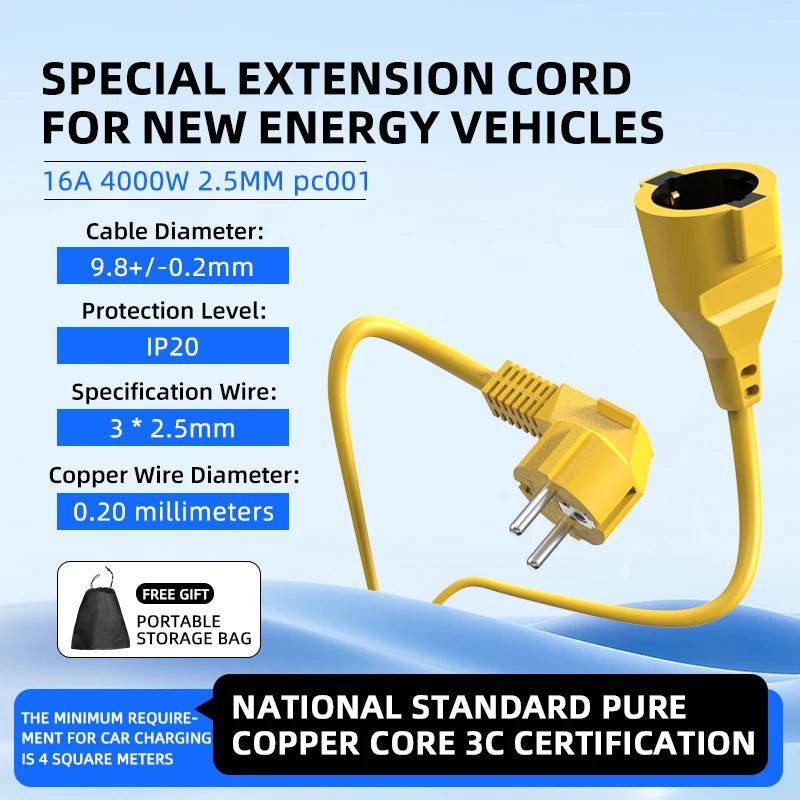 ROMADA Schuko Extension Cord | 16A, 5m