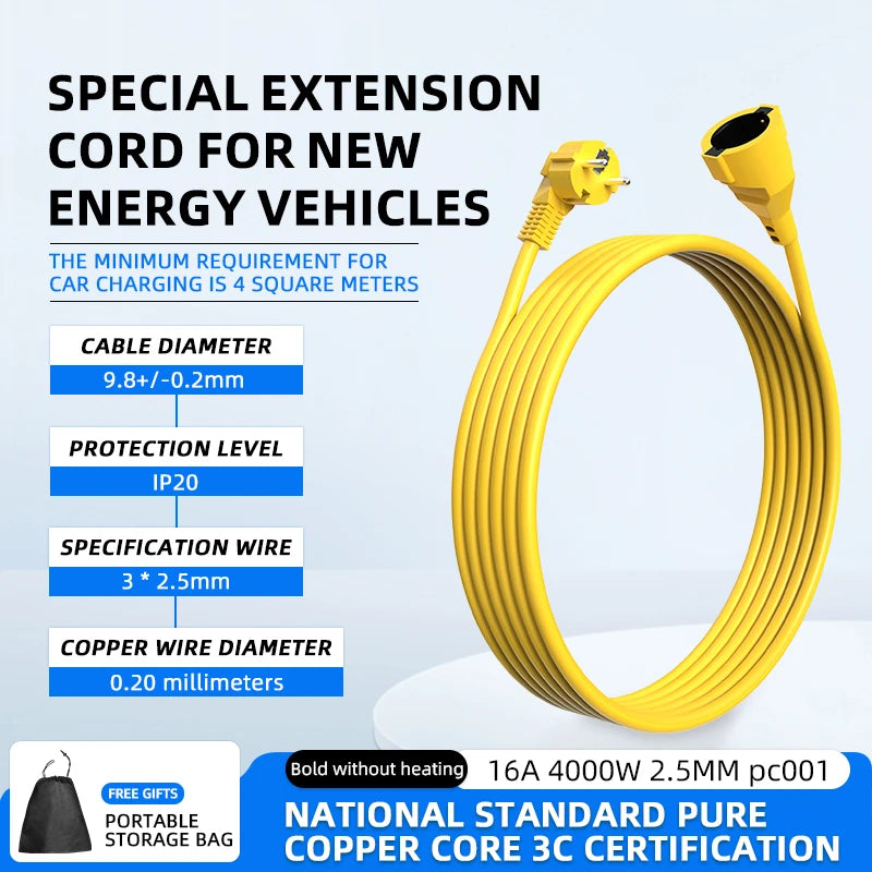 ROMADA Schuko Extension Cord | 16A, 5m