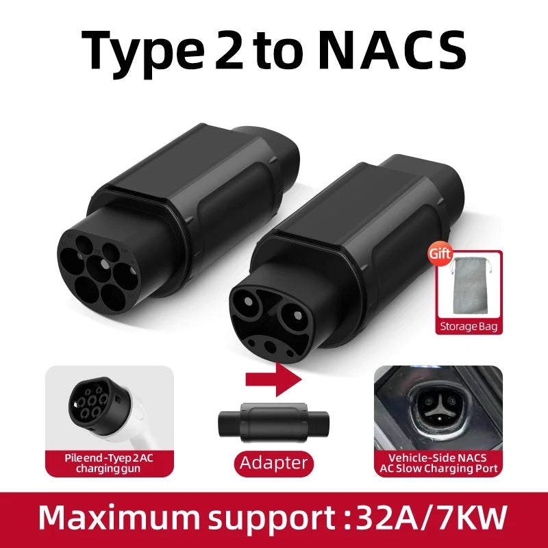 Electric Vehicle Charging Type2 to GBT Connector Type2 to Type1 EV Adapter Type1 to GBT EVSE Charger Type1 to Type2 For EV