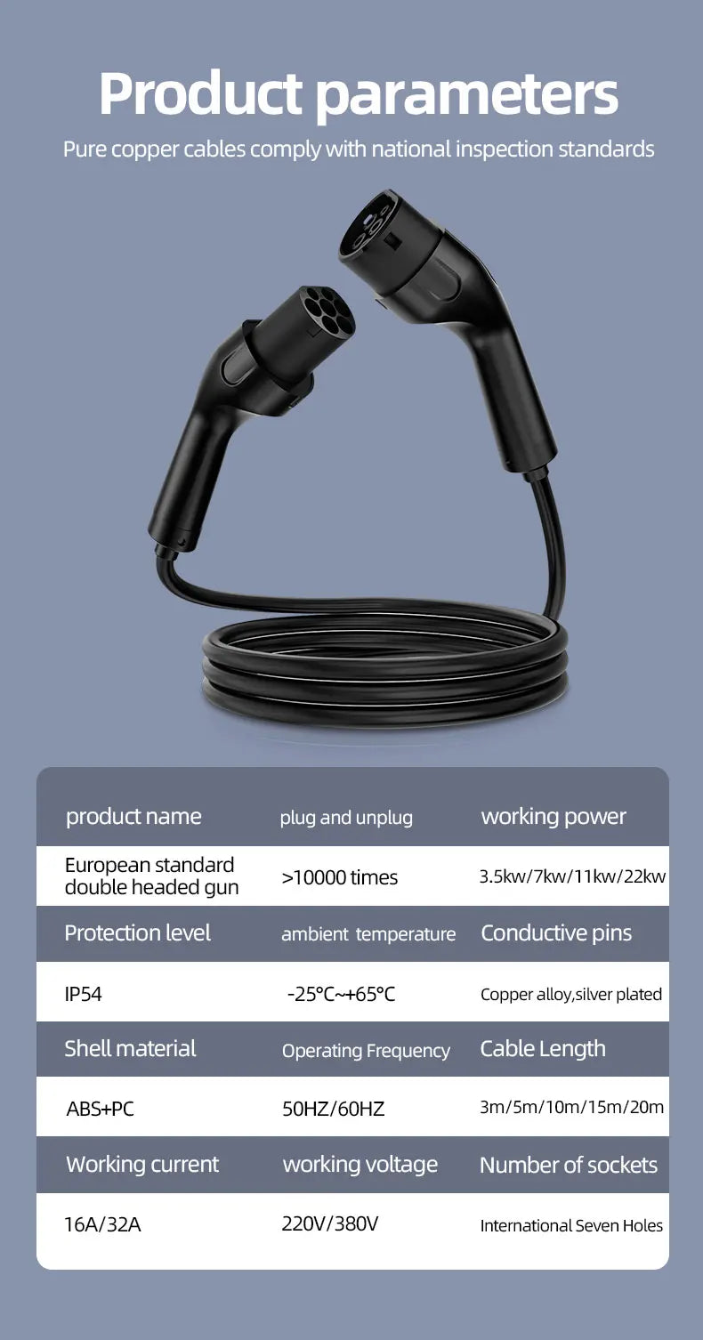 ROMADA Type 2 Charging Cable | 11kW 16A