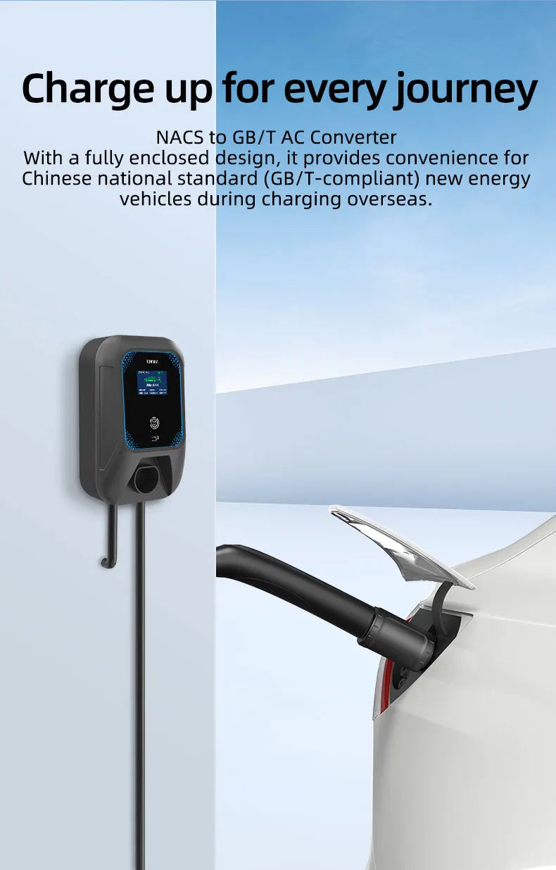 32A 7KW Electric Vehicle EV Charger Adapter NACS to Type 1 J1772/Type 2 IEC62196/GBT20234 Compatible Tesla Charging Connector