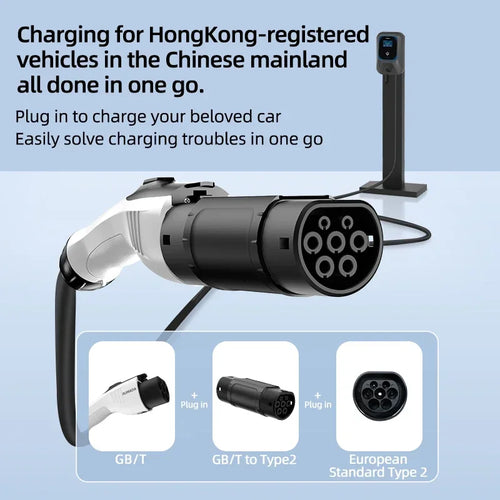 16A 3.5KW 32A 7KW EV Charger Adaptor GBT/20234 to SAE J1772 Type1/ Type2/Tesla NACS Electric Vehicle Connector for Charging