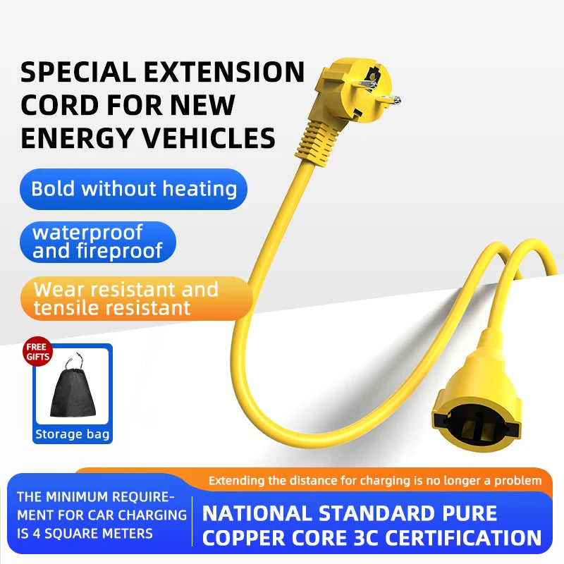 Power Strip Extension Cord with 16A EU Outlets 4kw Electric Schuko Plug Sockets Indoor Outdoor 5/10/20m Cable for Engineering