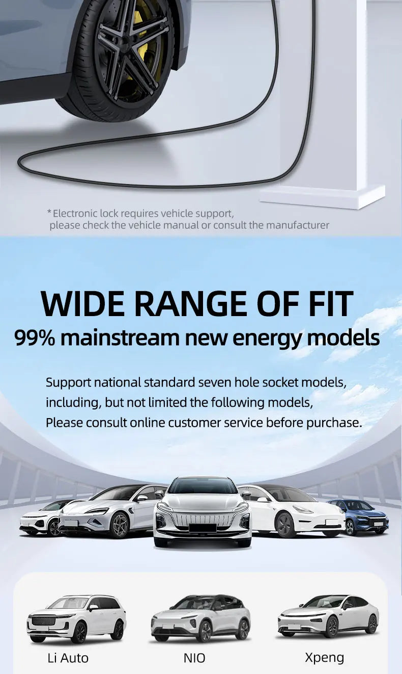 3.5KW 16A EV Portable Charger 3M 5M 10M 15M 20M Cable Type2 IEC62196 EVSE EU Plug Wallbox Adapter For Electric Vehicle