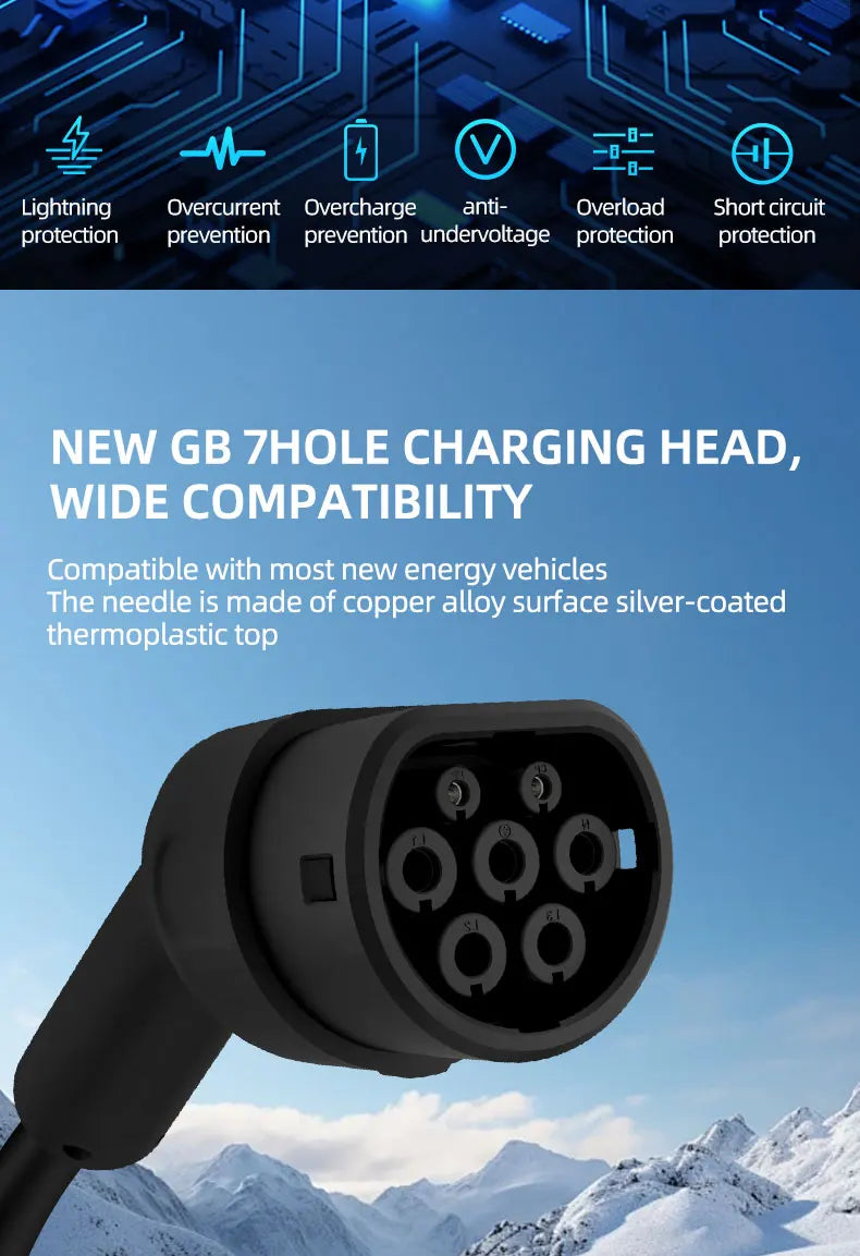 Portable 3.5KW 16A EV Charger 3M 5M 10M 15M 20M Cable Type2 IEC62196 EVSE EU Plug Wallbox Adapter For Electric Vehicle