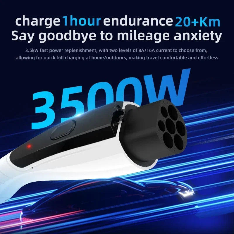 NEW ROMADA Portable 3.5KW 16A EV Charger 3M-20M Cable GBT20234 EVSE EU Plug Wallbox Adapter High Efficiency For Electric Vehicle