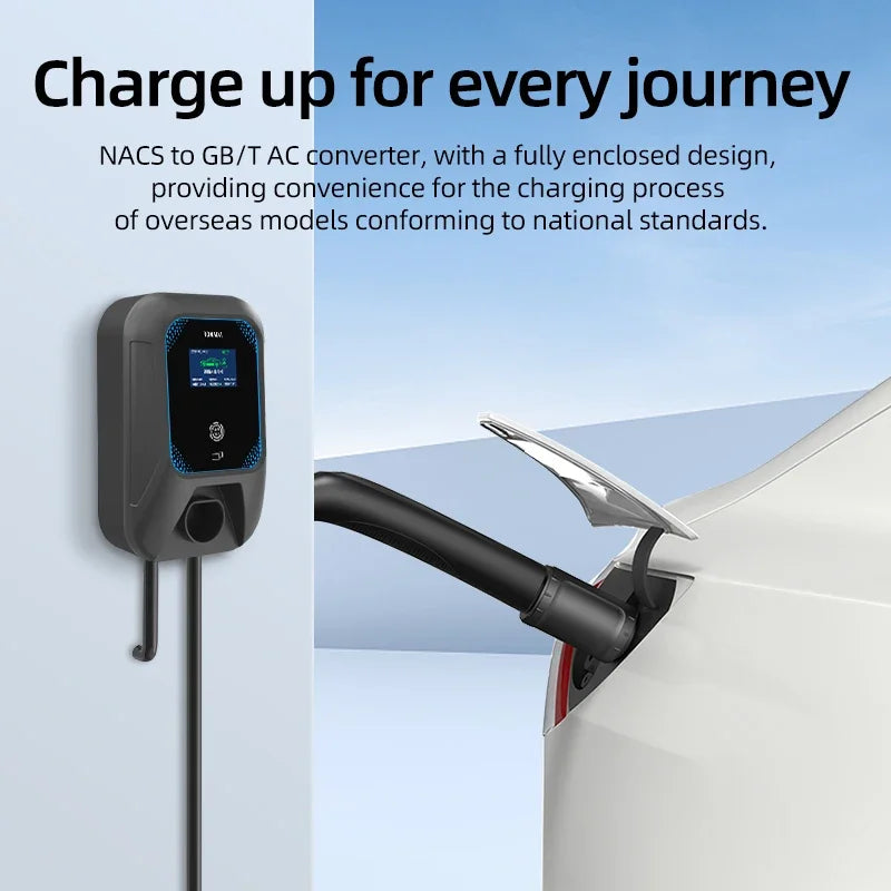 32A 7KW Electric Vehicle EV Charger Adapter NACS to Type 1 J1772/Type 2 IEC62196/GBT20234 Compatible Tesla Charging Connector