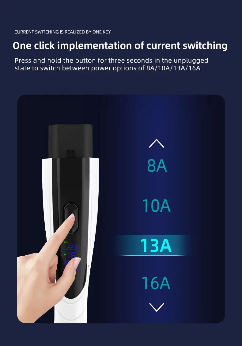 NEW 3.5KW 16A GB/T20234 EV Portable Charger 3M-20M Cable EVSE EU Plug Wallbox Adapter With Display Screen Fast Charging For EV