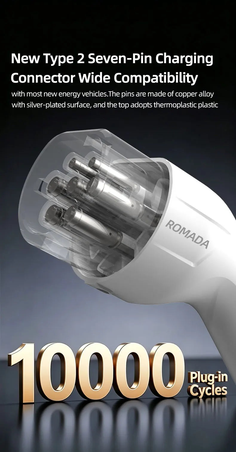 ROMADA Type 2 Portable EV Charger | 3.5kW 16A