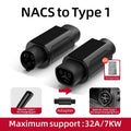 32A 7KW Electric Vehicle EV Charger Adapter NACS to Type 1 J1772/Type 2 IEC62196/GBT20234 Compatible Tesla Charging Connector