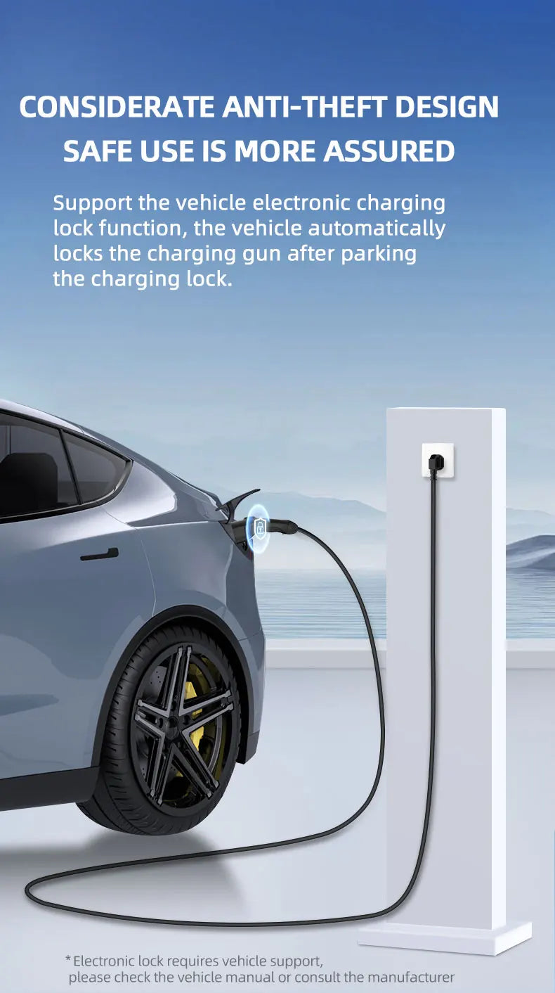 GB/T20234 3.5KW 16A Portable EV Charger with Connector EU Plug 3M-20M Cable Length Options Wallbox Adapter for Electric Vehicle